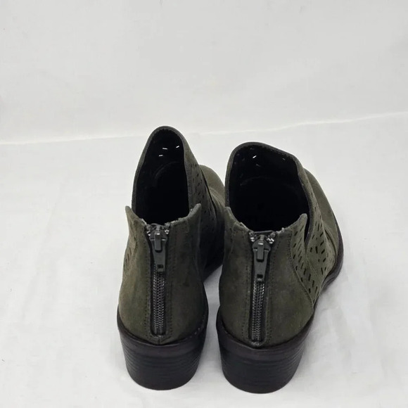Euro Sofft Catarina Ankle Boots Laser Cut Out Suede green size 6.5 M - Picture 4 of 7